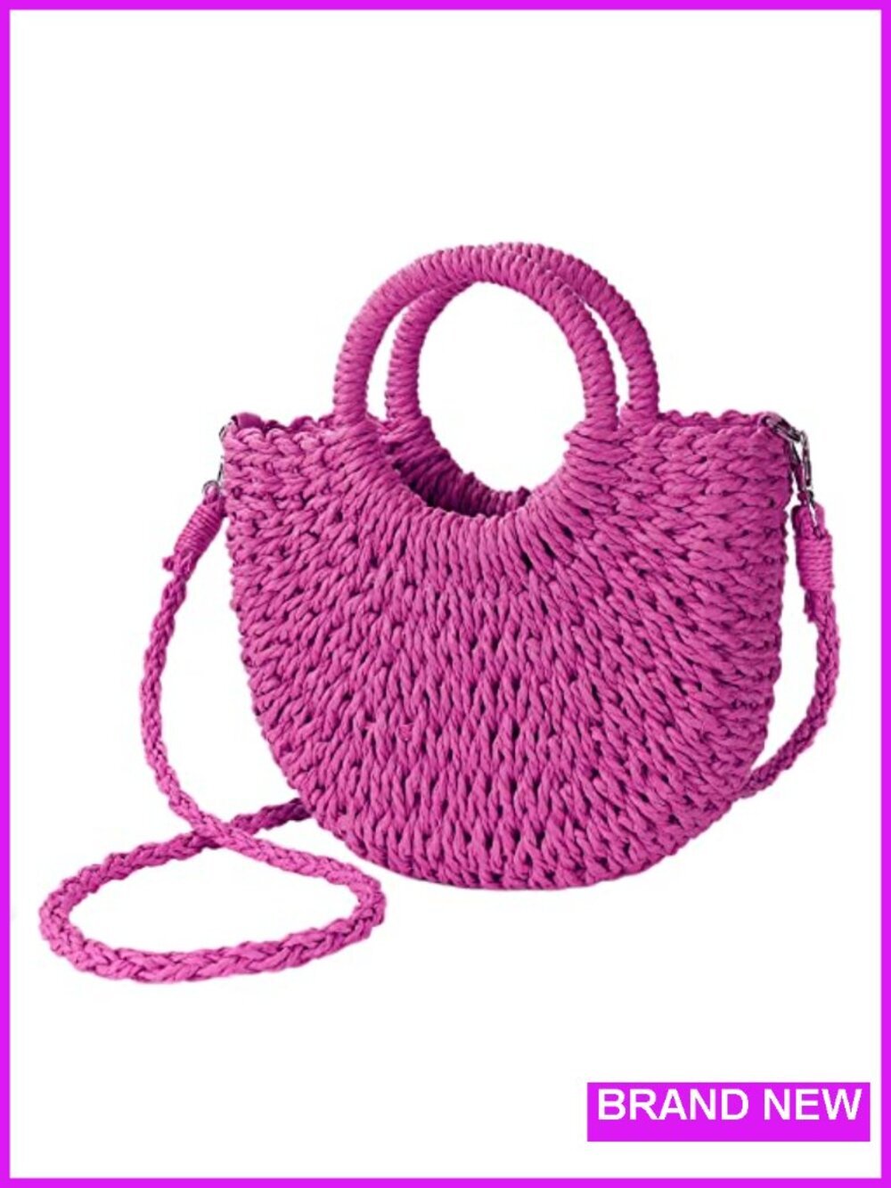 Handwoven Straw Crossbody Shoulder Bag Satchel Purse Summer Beach